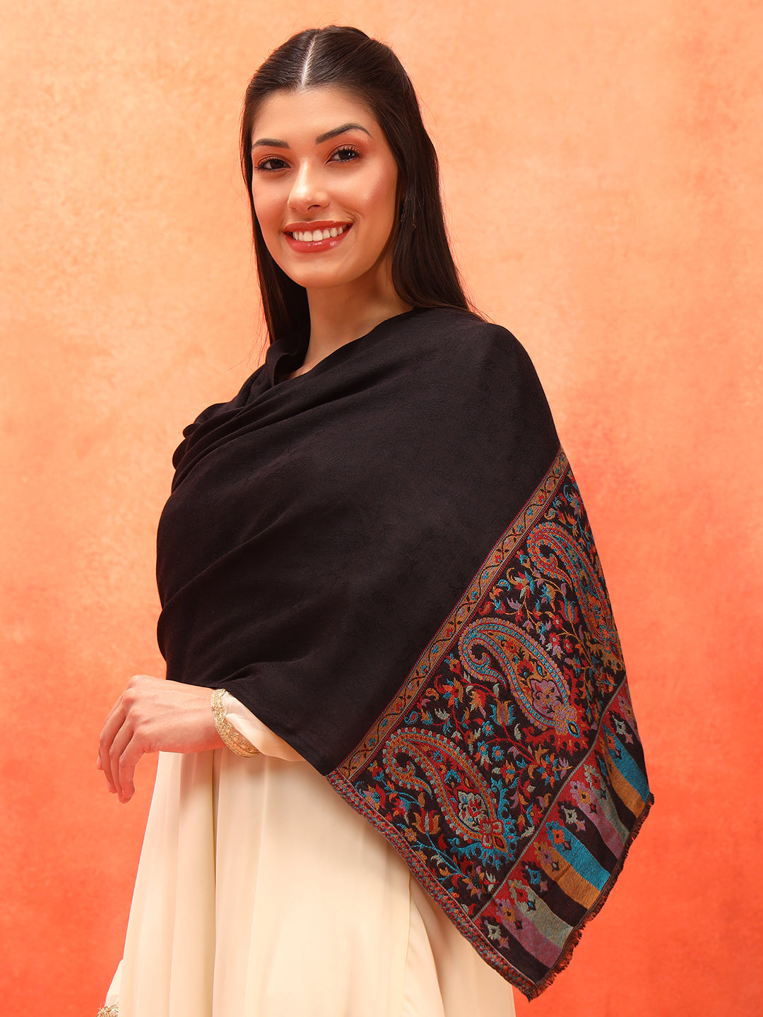 Pashmoda Women Gulpari Kaani Stole (Size : 71X203 CM)