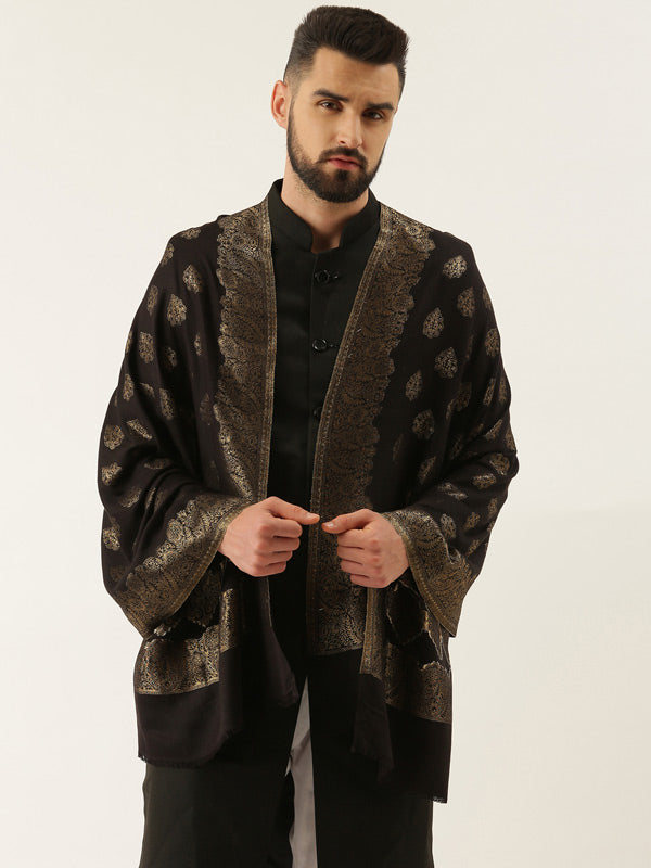 Stola Uomo Pashmoda Kaani - Sciarpa Kashmir Lusso 71x203 Cm Lana - Foto 3