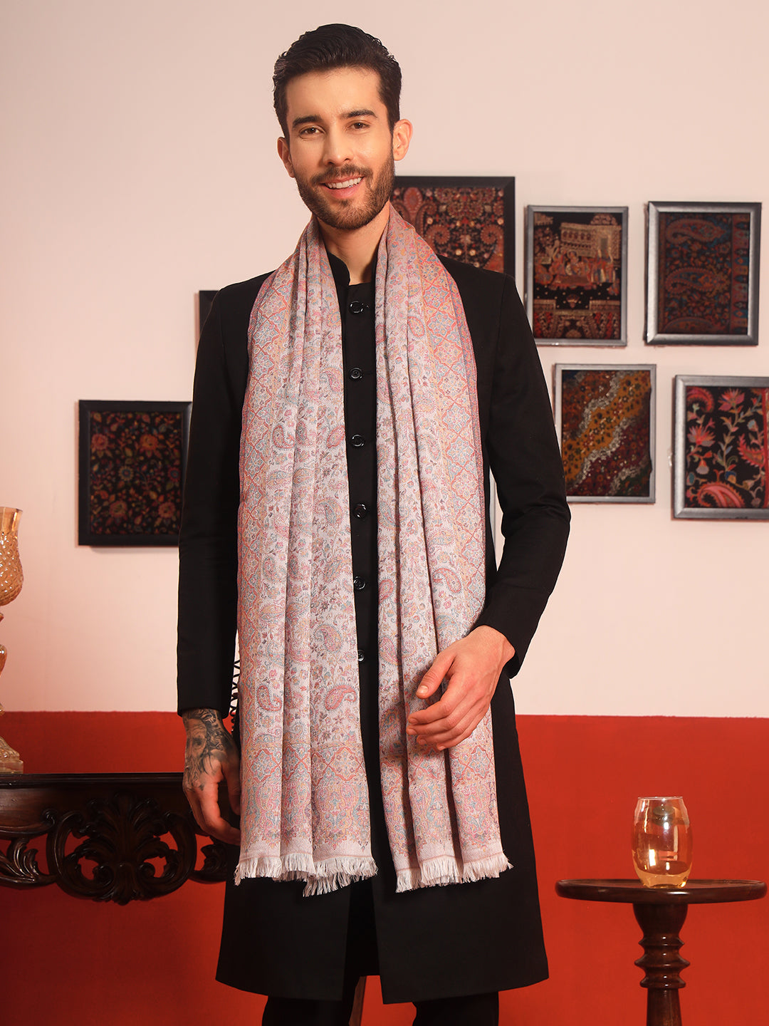 Pashmoda Men Mehrang Kaani Stole (Size : 71X203 CM)