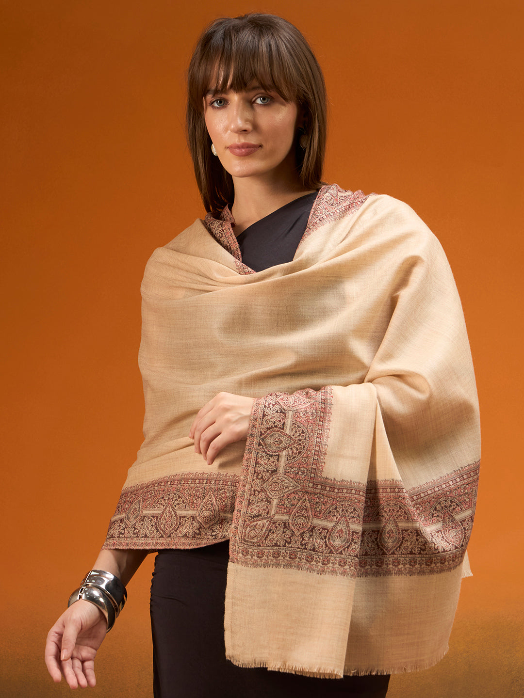Women Shikoh Kashmiri Jamawar Woven Shawl