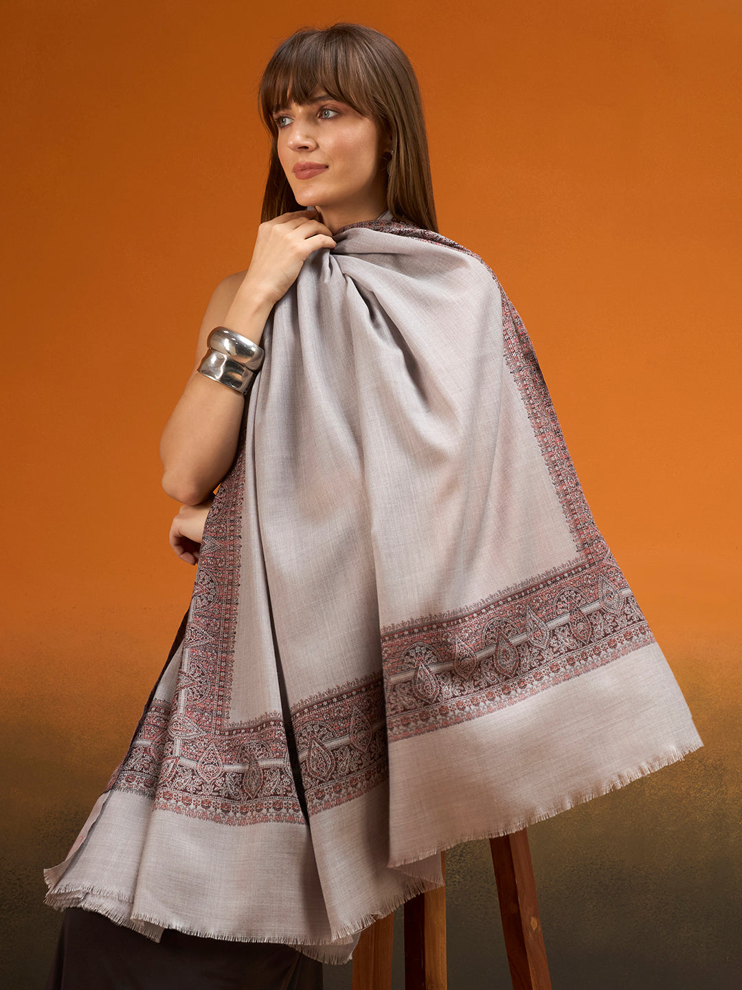 Women Shikoh Kashmiri Jamawar Woven Shawl
