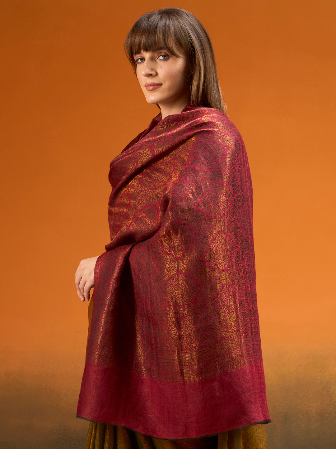 Women Imperial trellis Zari Stole