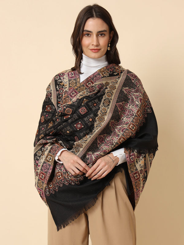 Women's Chaman Kaani Woven Design Shawl (Size: 101 X 203 Cms)