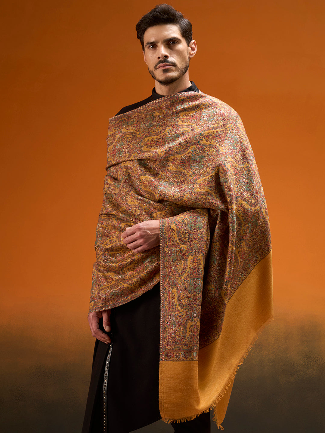 Men Gulnaar Royale Reversible Kaani Zari Shawl