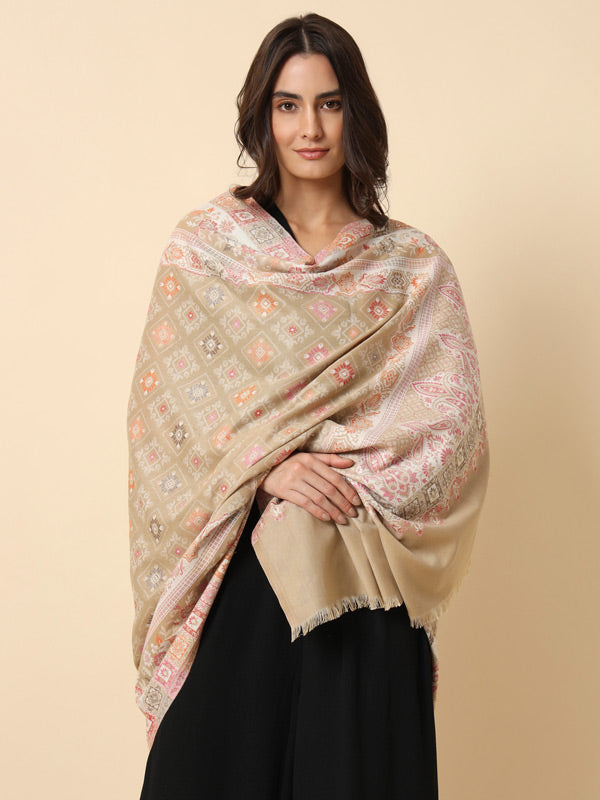 Women's Chaman Kaani Woven Design Shawl (Size: 101 X 203 Cms)