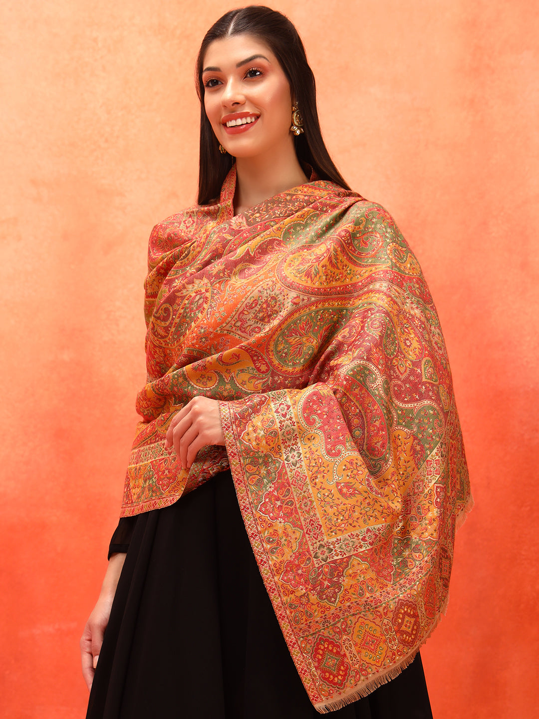 Pashmoda Women Zarveen Zari Kaani Fine Wool Shawl (Size:101x203 CM)