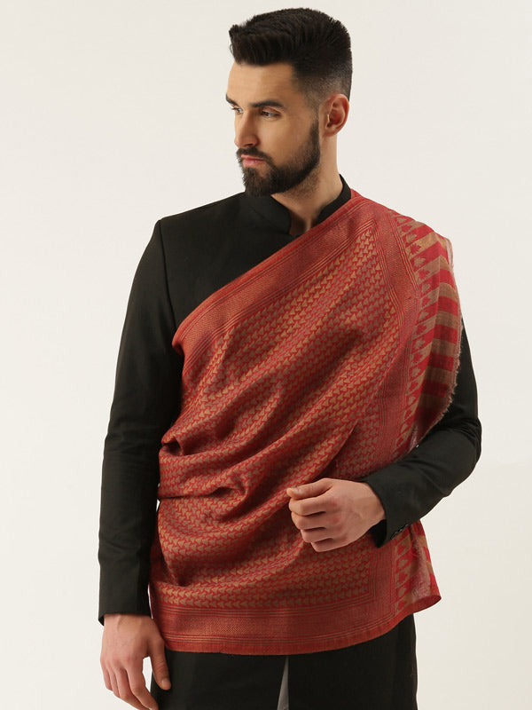 Men Aarzoo Fine Pashmina Wool Blend Stole, Scarf (Size71X203 CM)