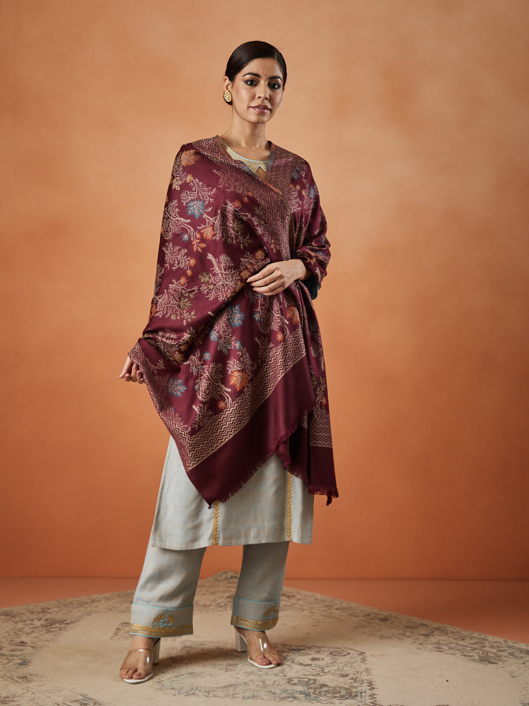 Pashmoda Women Nayab Kaani Stole (Size: 71X203 CM)