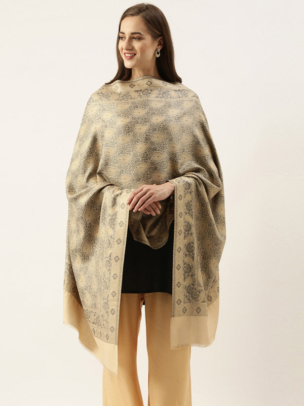 Women's Nashaat Kaani Stole with Silky Zari Weave (Size 71X203 CM)