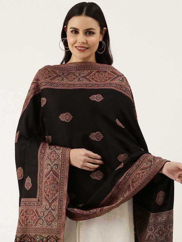 Women's Dilbar Kashmiri Royal Paisley Design Jamawar Shawl (Size: 101 X 203 Cms)