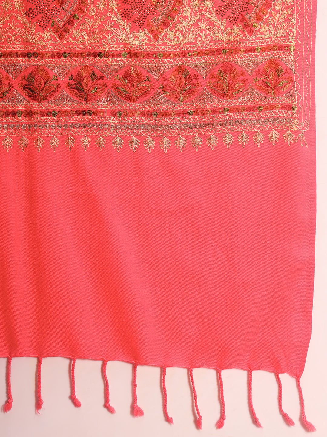 Pashmoda Women Ornate Harmony Fine Wool Nalki Embroidered Stole (Size : 71X203 CM)