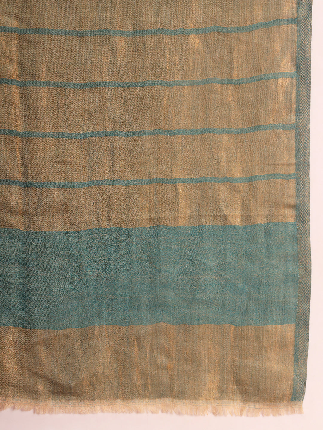 Pashmoda Women Parallel Grace Reversible Zari Moonlight Fine Wool Stole (Size: 71x203 Cm)