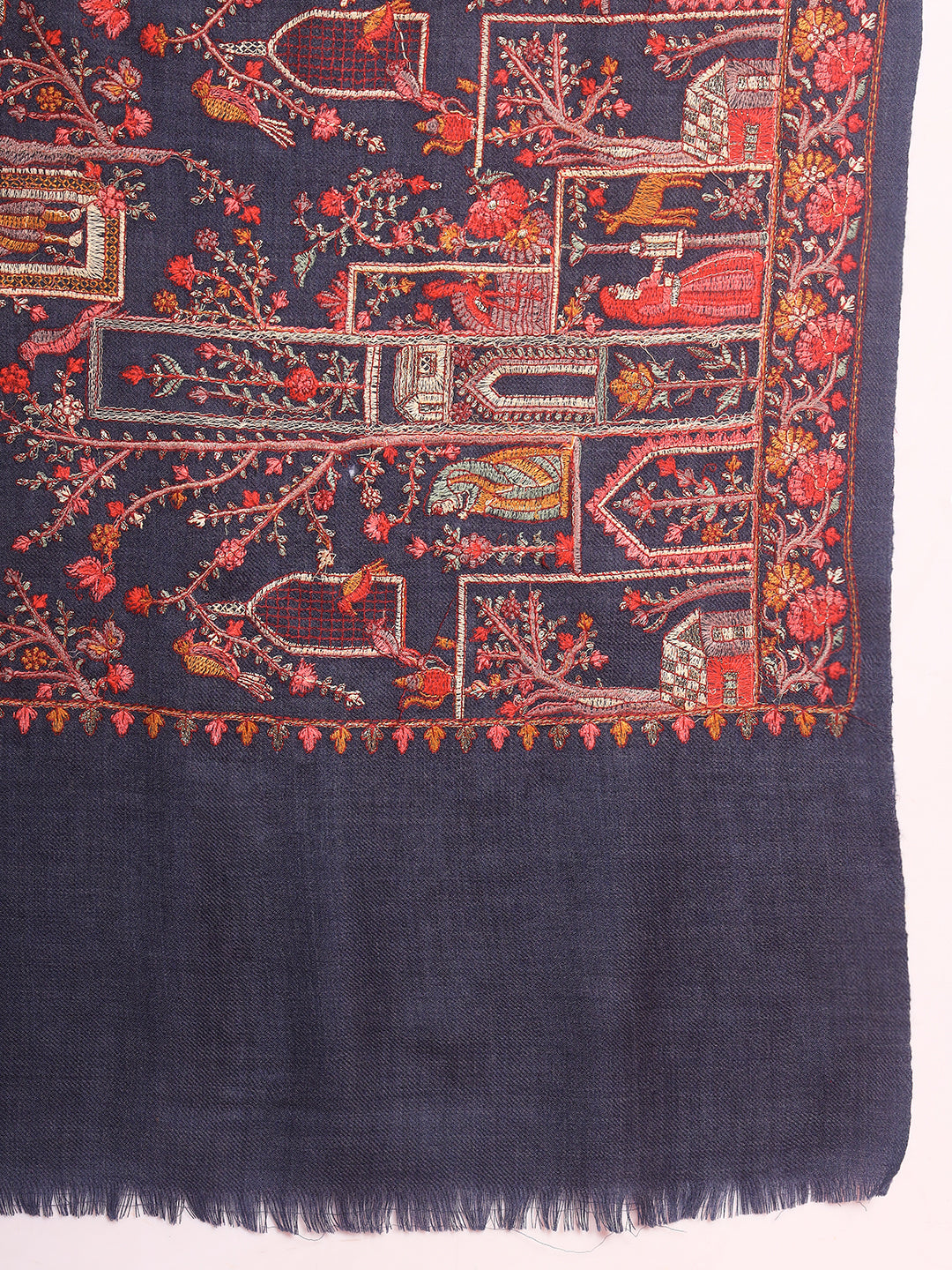 Pashmoda Men Arwina 100% Pure Wool Sozni Hand Embroidered Shawl (Size: 101x203 Cm)