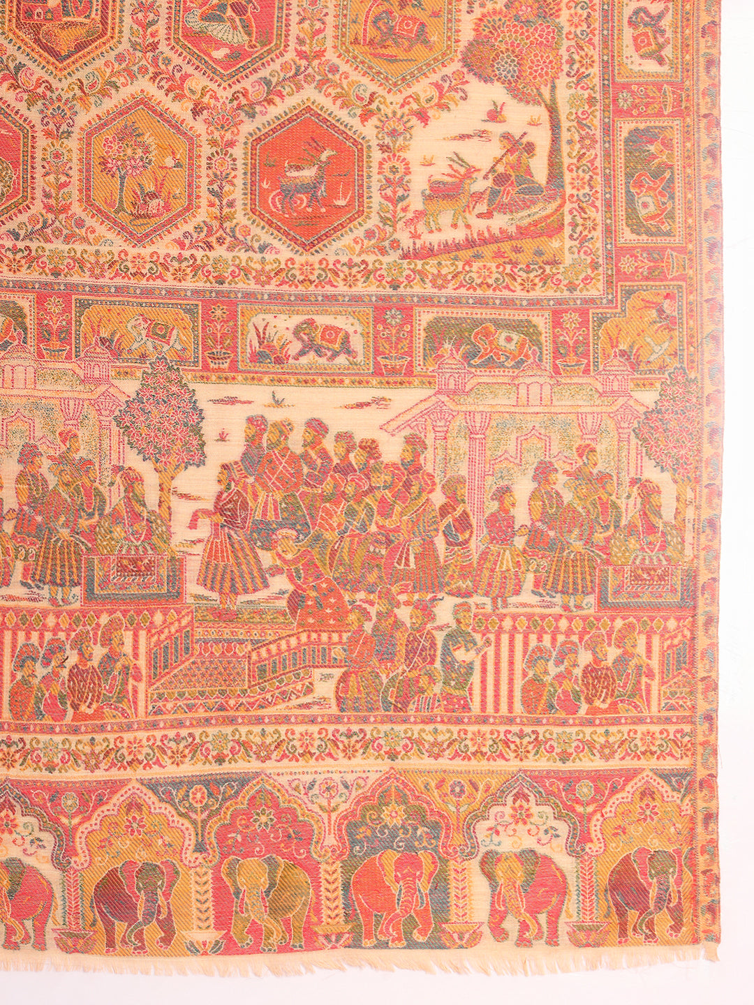 Pashmoda Men Darbari Kaani Wool Blend Kashmiri Shawl (Size: 101X203 CM)