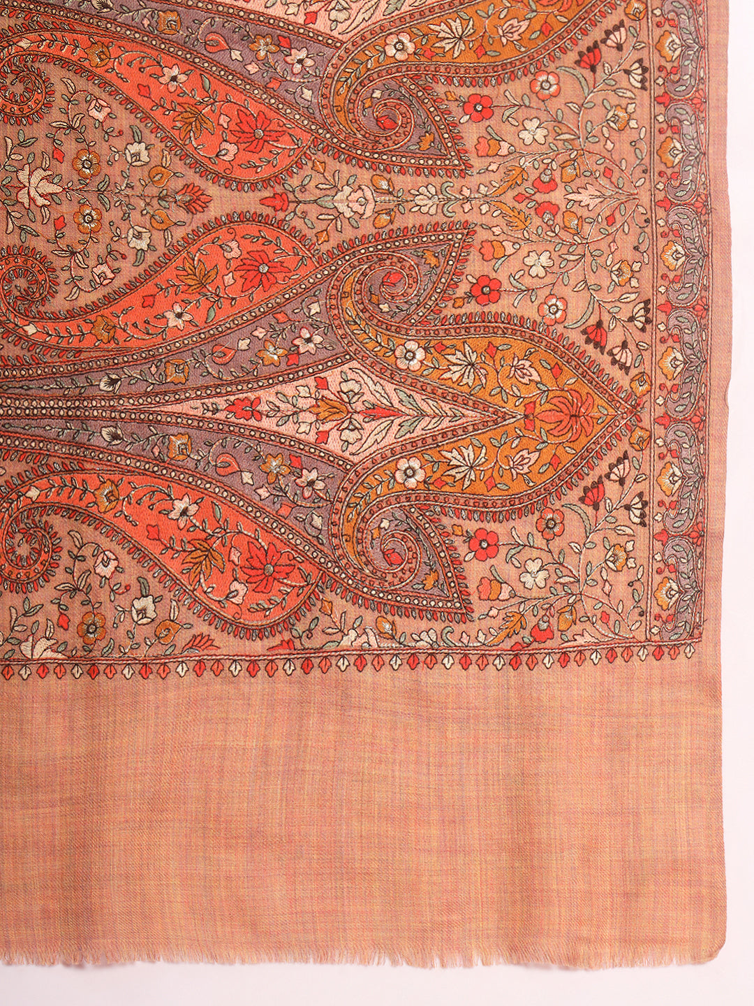 Pashmoda Men Mahnoor 100% Pure Wool Sozni Hand Embroidered Shawl (Size: 101x203 CM)