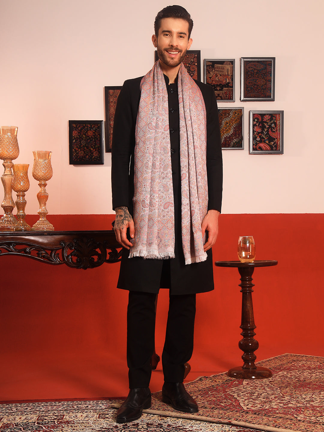 Pashmoda Men Mehrang Kaani Stole (Size : 71X203 CM)