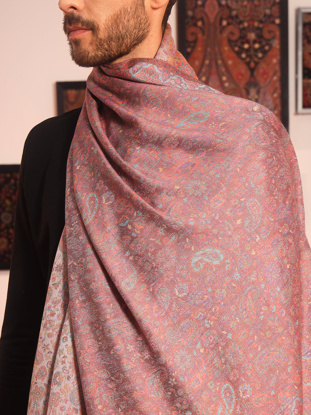 Pashmoda Men Mehrang Kaani Stole (Size : 71X203 CM)