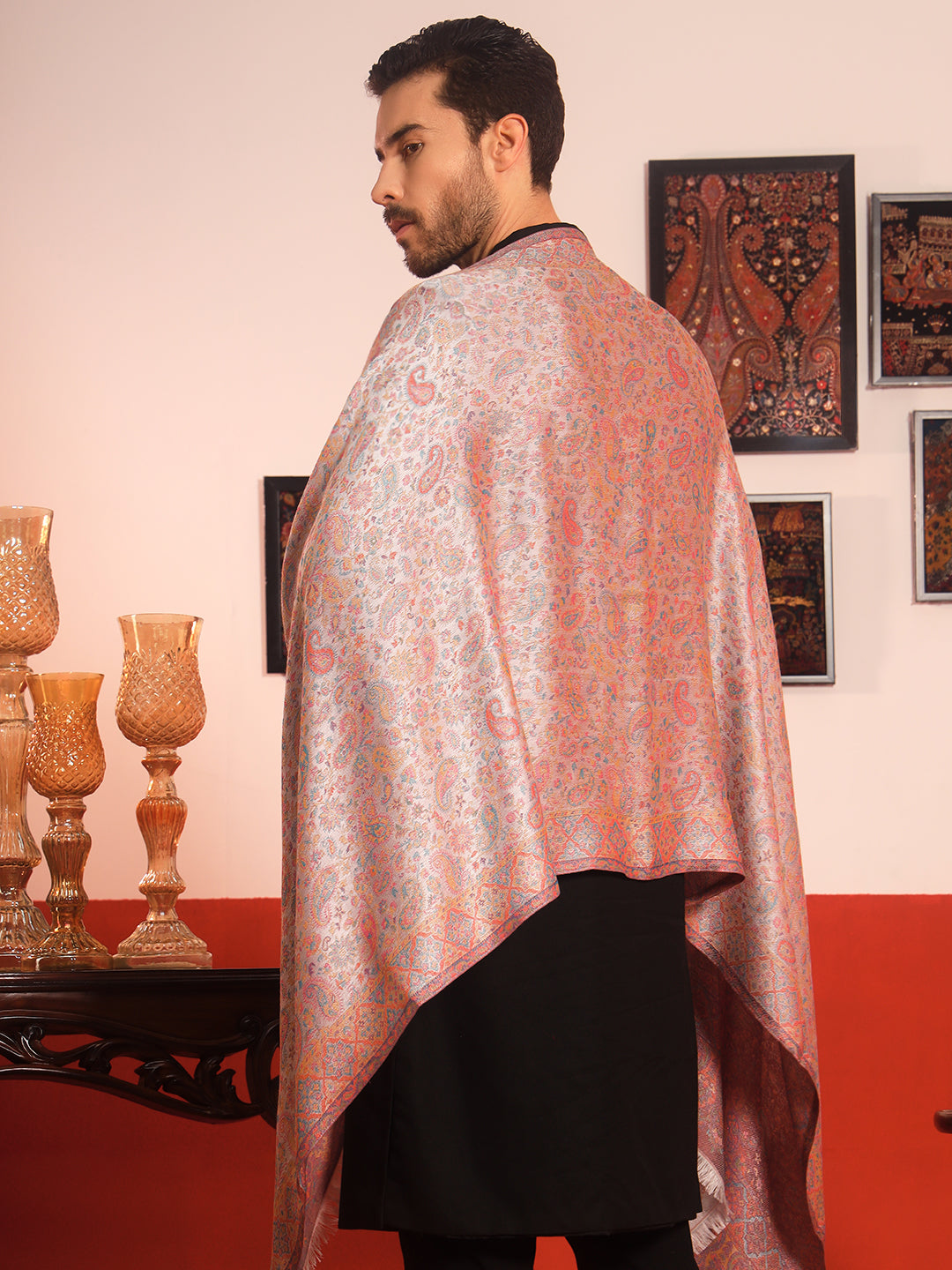 Pashmoda Men Mehrang Kaani Stole (Size : 71X203 CM)