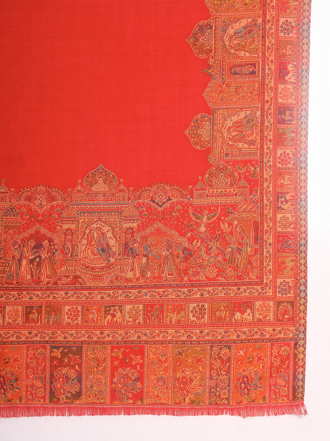 Pashmoda Men Arcadia Borders Kashmiri Jamawar Woven Shawl (Size: 101X203 CM)