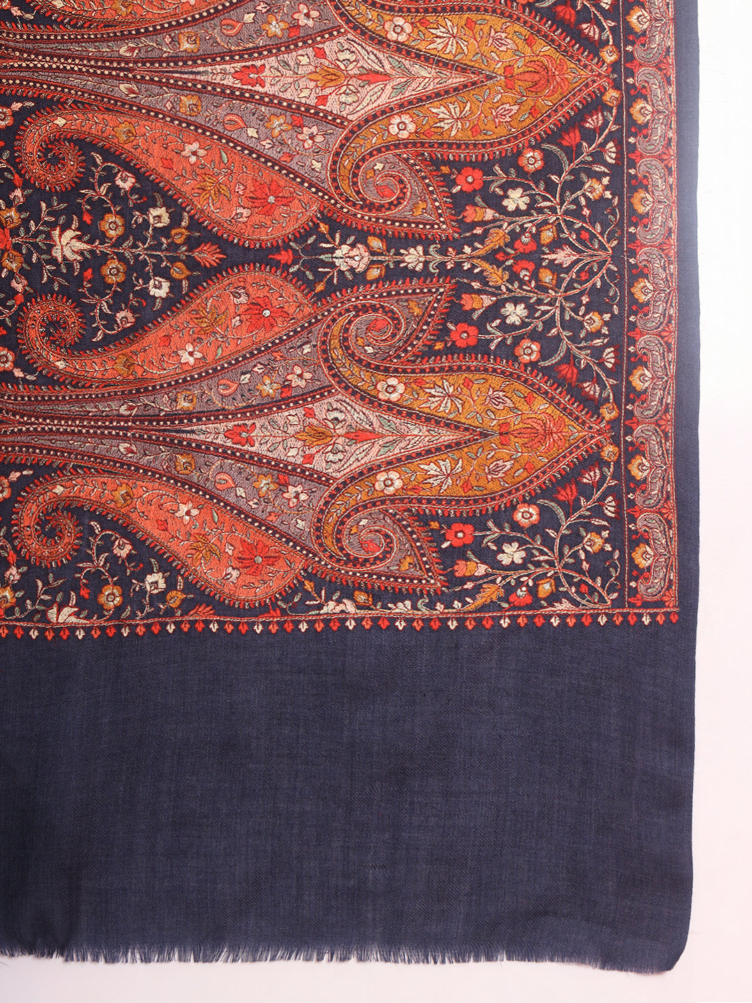 Pashmoda Men Mahnoor 100% Pure Wool Sozni Hand Embroidered Shawl (Size: 101x203 CM)