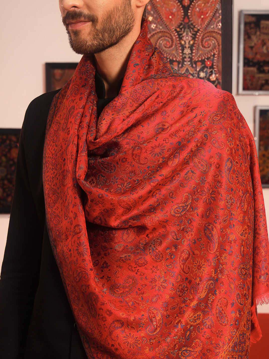 Pashmoda Men Mehrang Kaani Stole (Size : 71X203 CM)