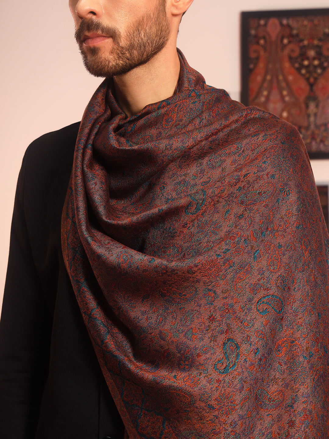 Pashmoda Men Mehrang Kaani Stole (Size : 71X203 CM)