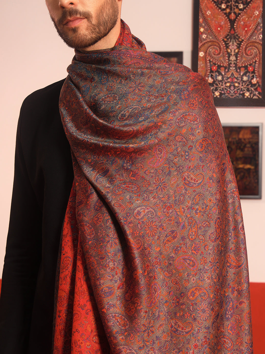 Pashmoda Men Mehrang Kaani Stole (Size : 71X203 CM)