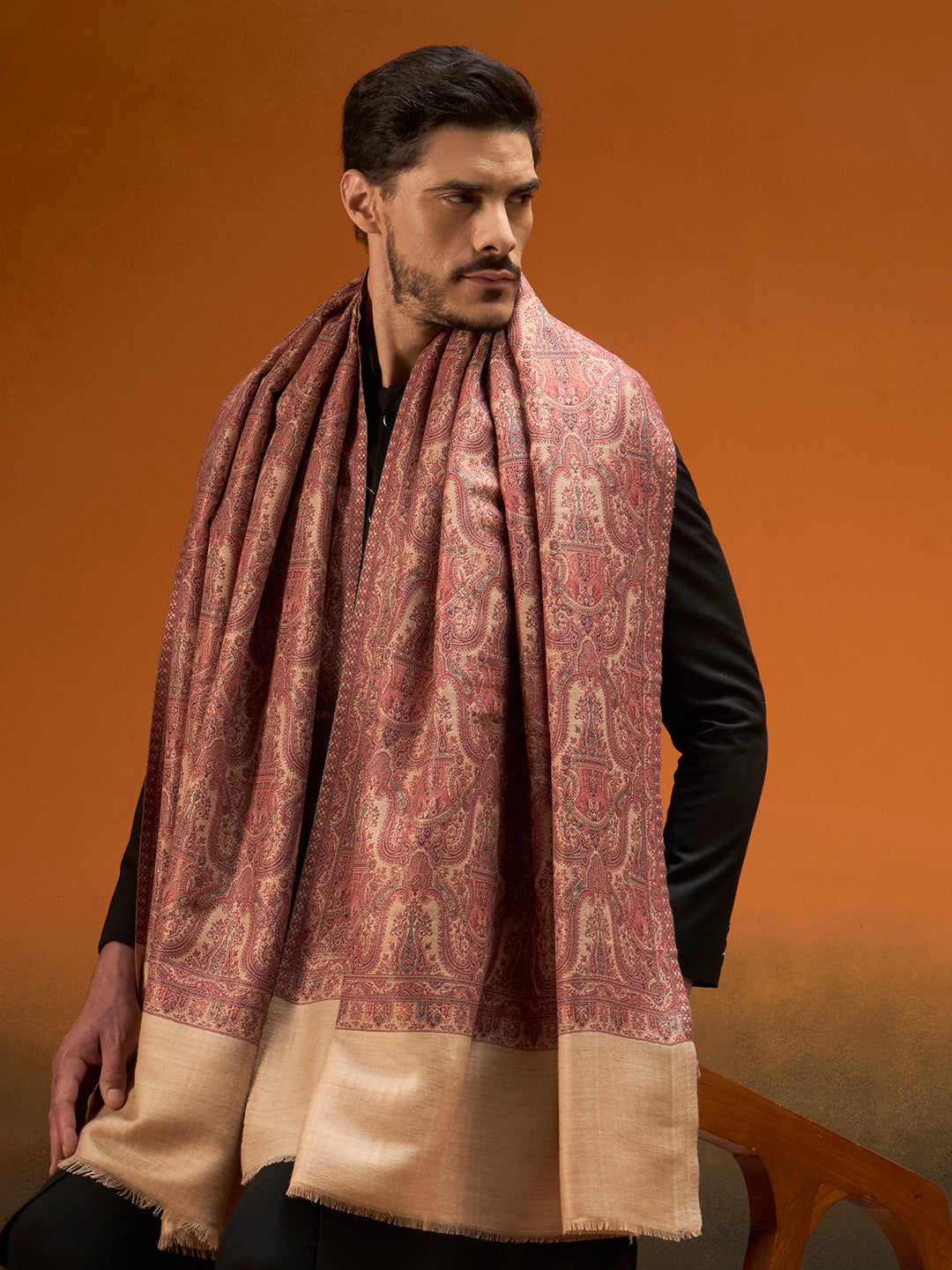 Men Gulnaar Royale Reversible Kaani Zari Shawl