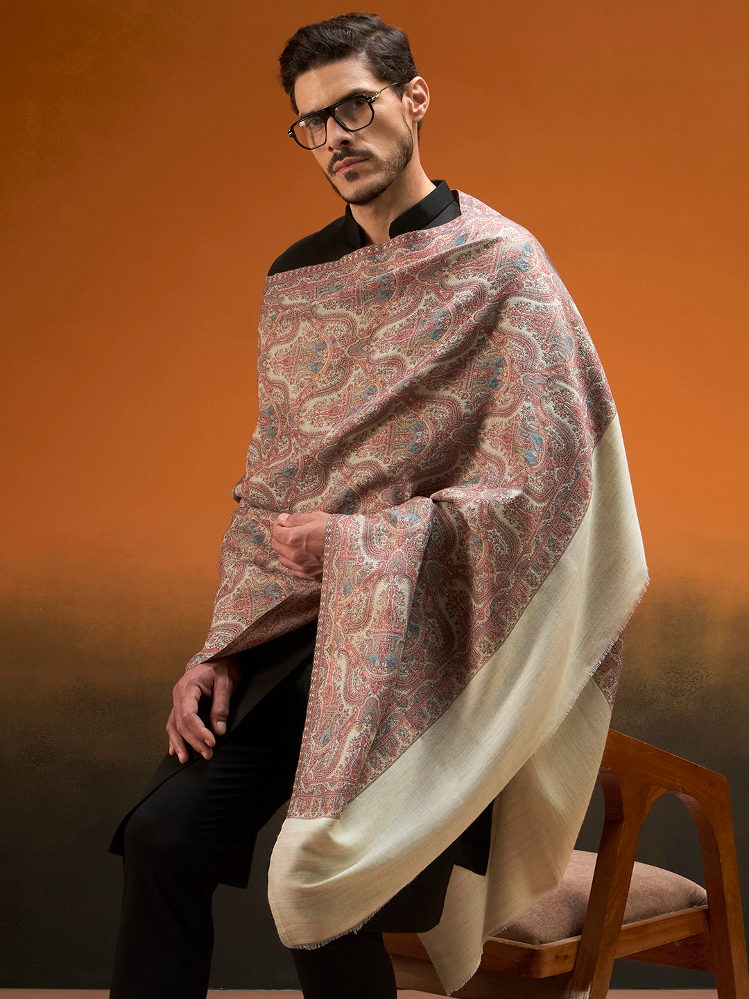 Men Gulnaar Royale Reversible Kaani Zari Shawl