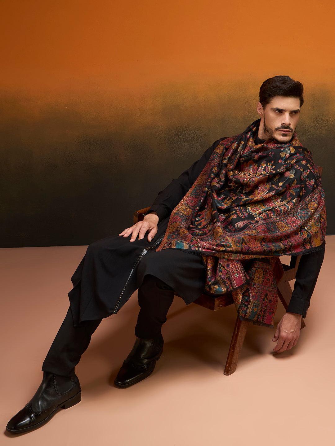 Men Gulrukh Reversible Kaani Zari Shawl