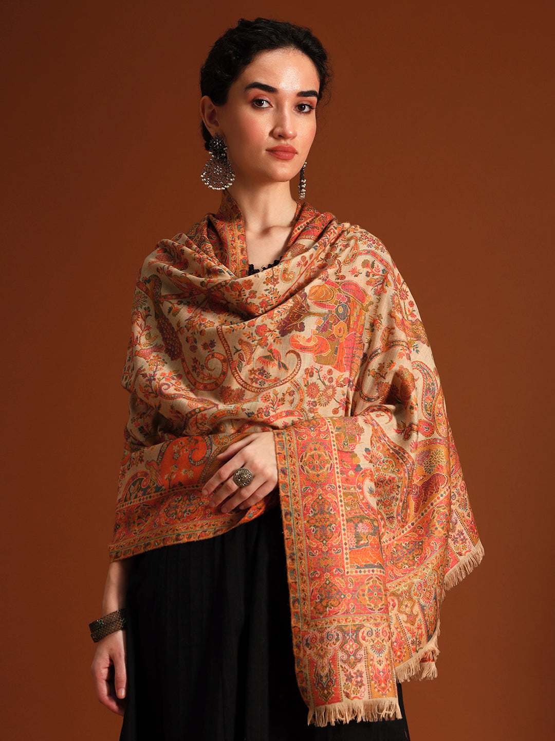 Women Royal gulistan Kaani Wool Blend Kashmiri Shawl