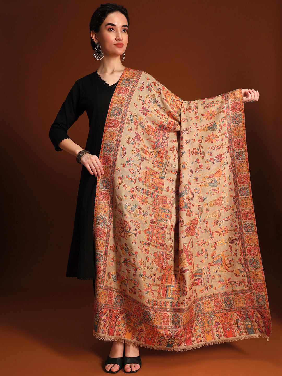 Women Heritage chevron Zari Stole