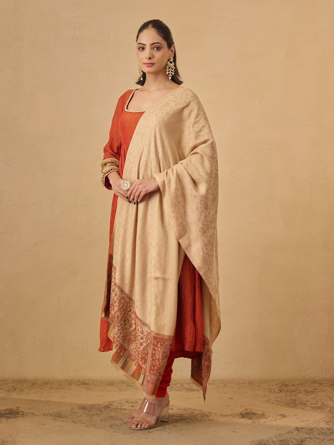 Pashmoda Women Gulpari Kaani Stole (Size : 71X203 CM)