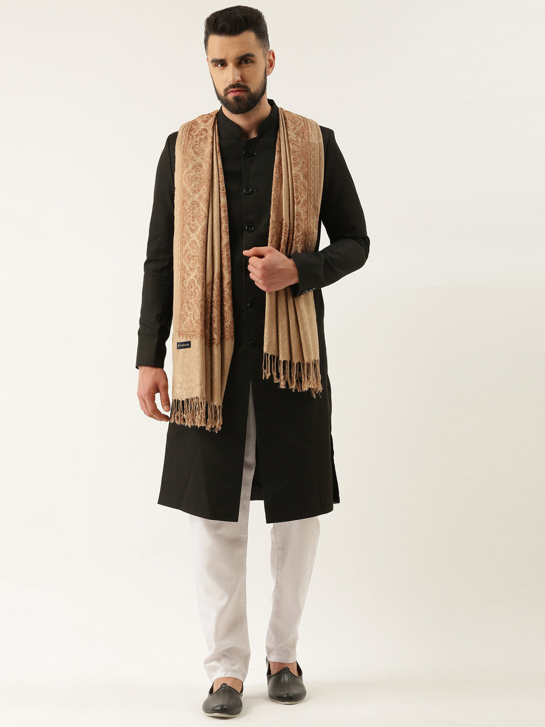 Women's Zarif Kashmiri Aari Embroidery Stole (Size: 71X203 CM)