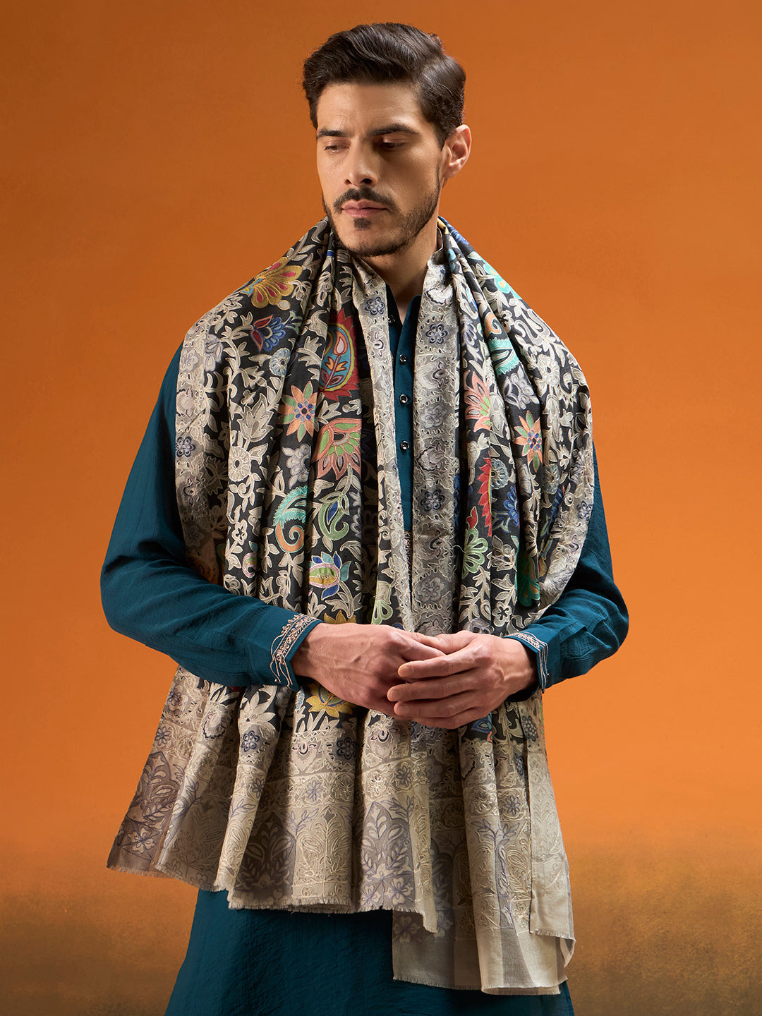Men Waqar Kalamkari Embroidered Shawl