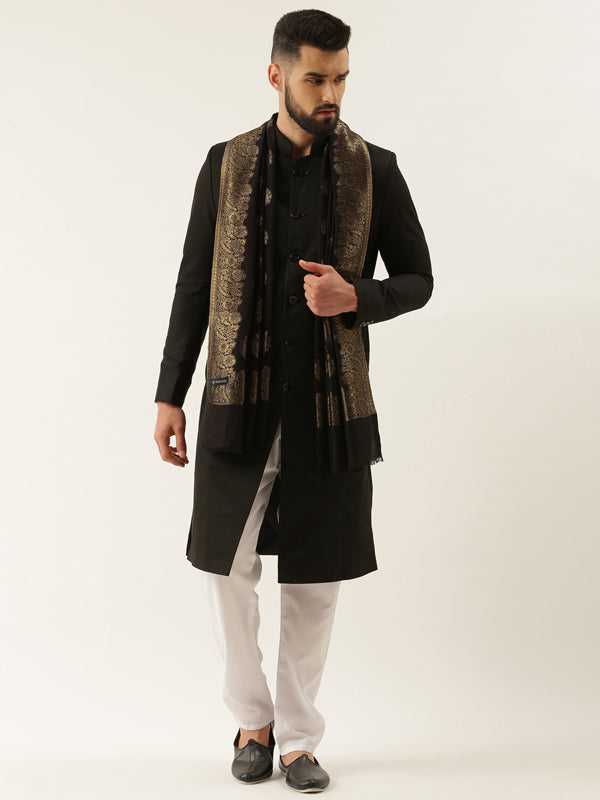 Men Nargis Kaani Stole with Zari Weave, Size 71X203 CM