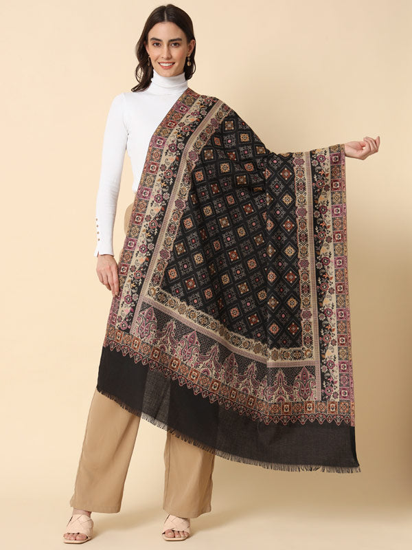 Women's Chaman Kaani Woven Design Shawl (Size: 101 X 203 Cms)