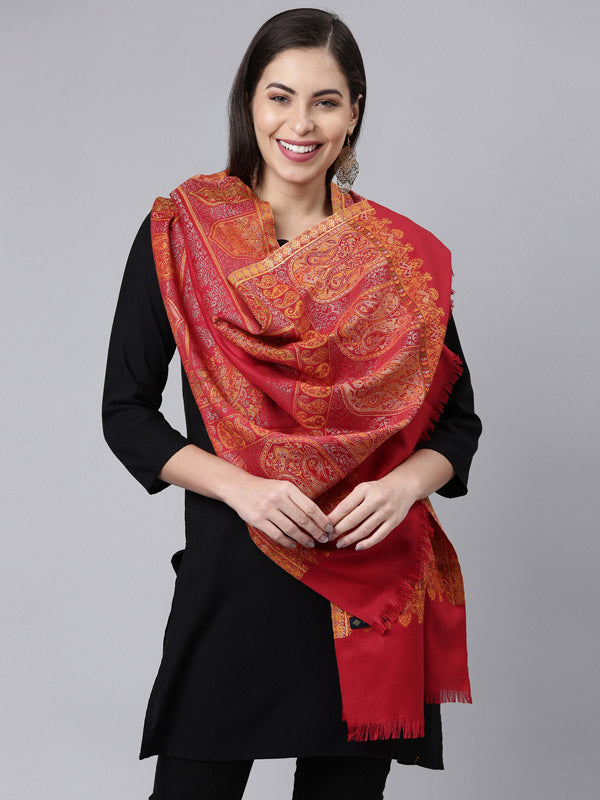 Women's Kaani Wool Blend Stole (Size 71X203 CM)