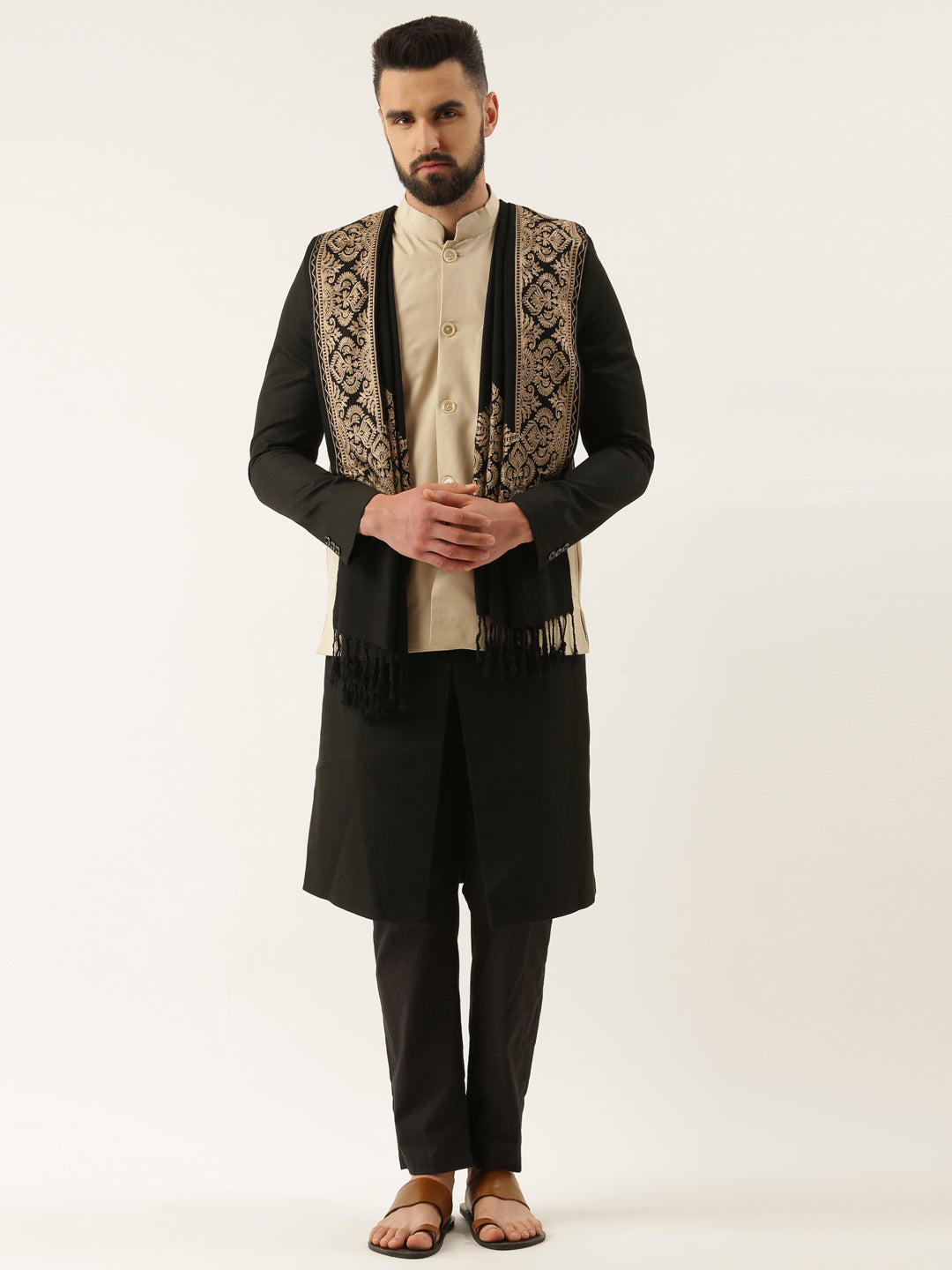 Women's Zarif Kashmiri Aari Embroidery Stole (Size: 71X203 CM)