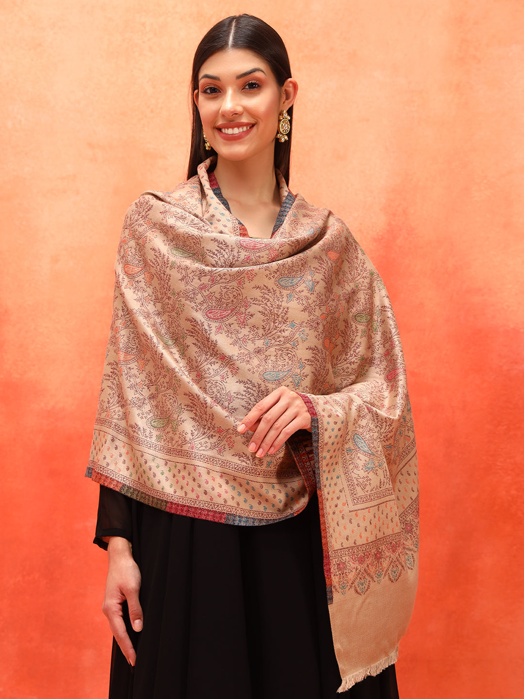 Pashmoda Women Paisley Harmony Kaani Stole (Size : 71X203 CM)