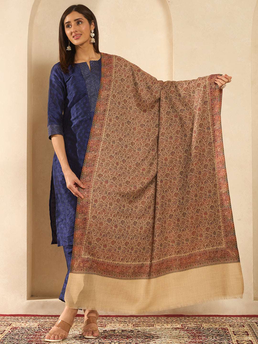 Women Fleur Royale Kashmiri Jamawar Woven Shawl