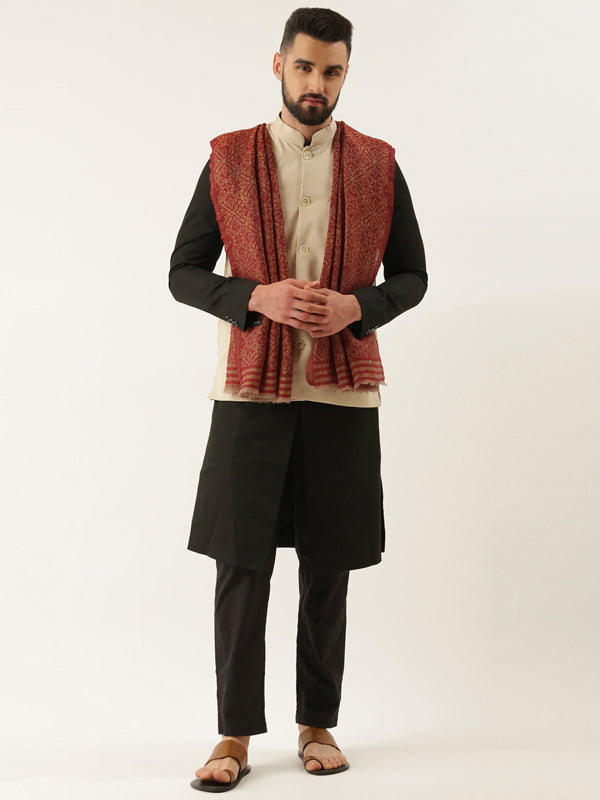 Men Chaman Fine Pashmina Wool Blend Stole,Scarf (Size 71X203 CM)