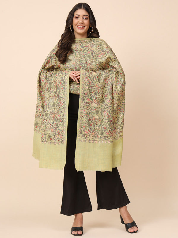 Wool Sozni Hand Embroidered Shawl (Size 101X203 CM) – Pashmoda