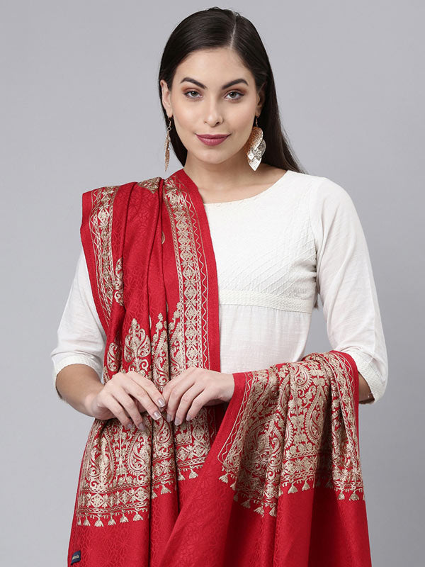 Women's Shalimaar Kashmiri Aari Embroidery Stole (Size: 71X203 CM)