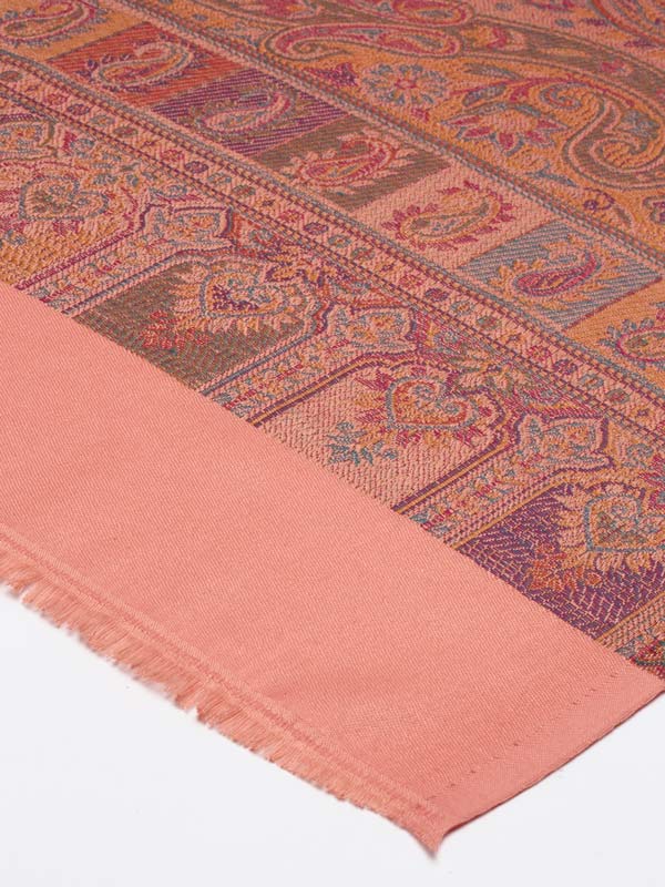 Women's Dil-kash Kashmiri Royal Paisley Design Jamawar Shawl (Size: 101 X 203 Cms)