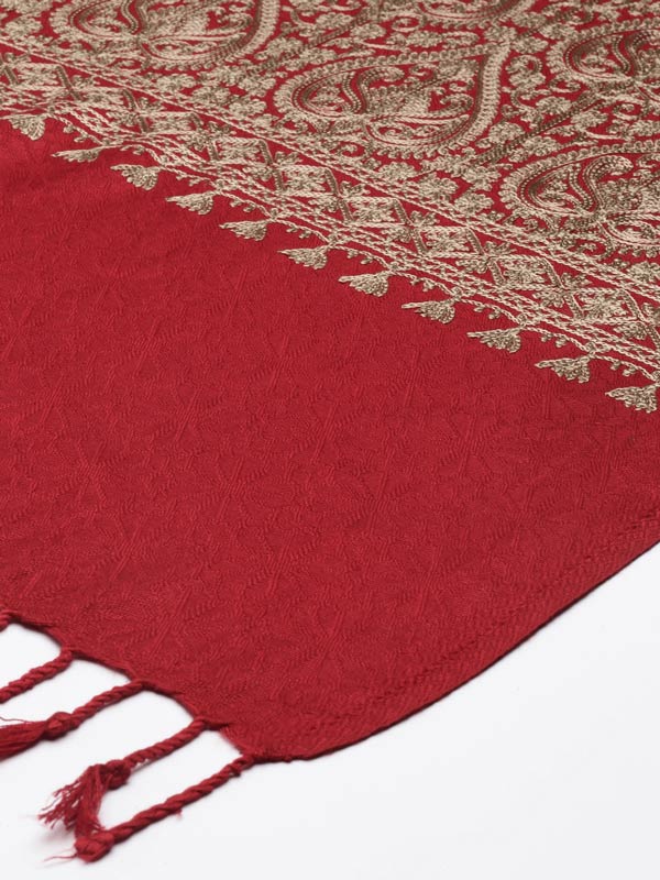 Women's Shalimaar Kashmiri Aari Embroidery Stole (Size: 71X203 CM)