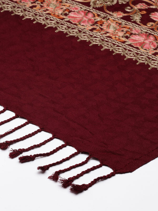 Women's Dilkash Kashmiri Aari Embroidery Stole (Size: 71X203 CM)