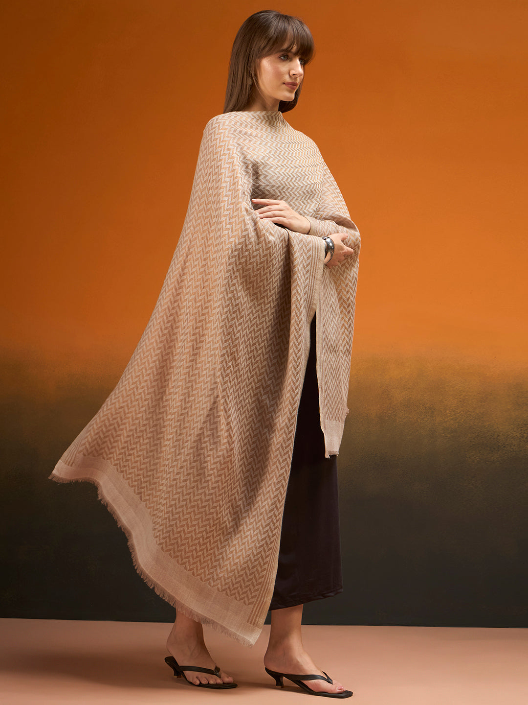 Women Heritage chevron Zari Stole