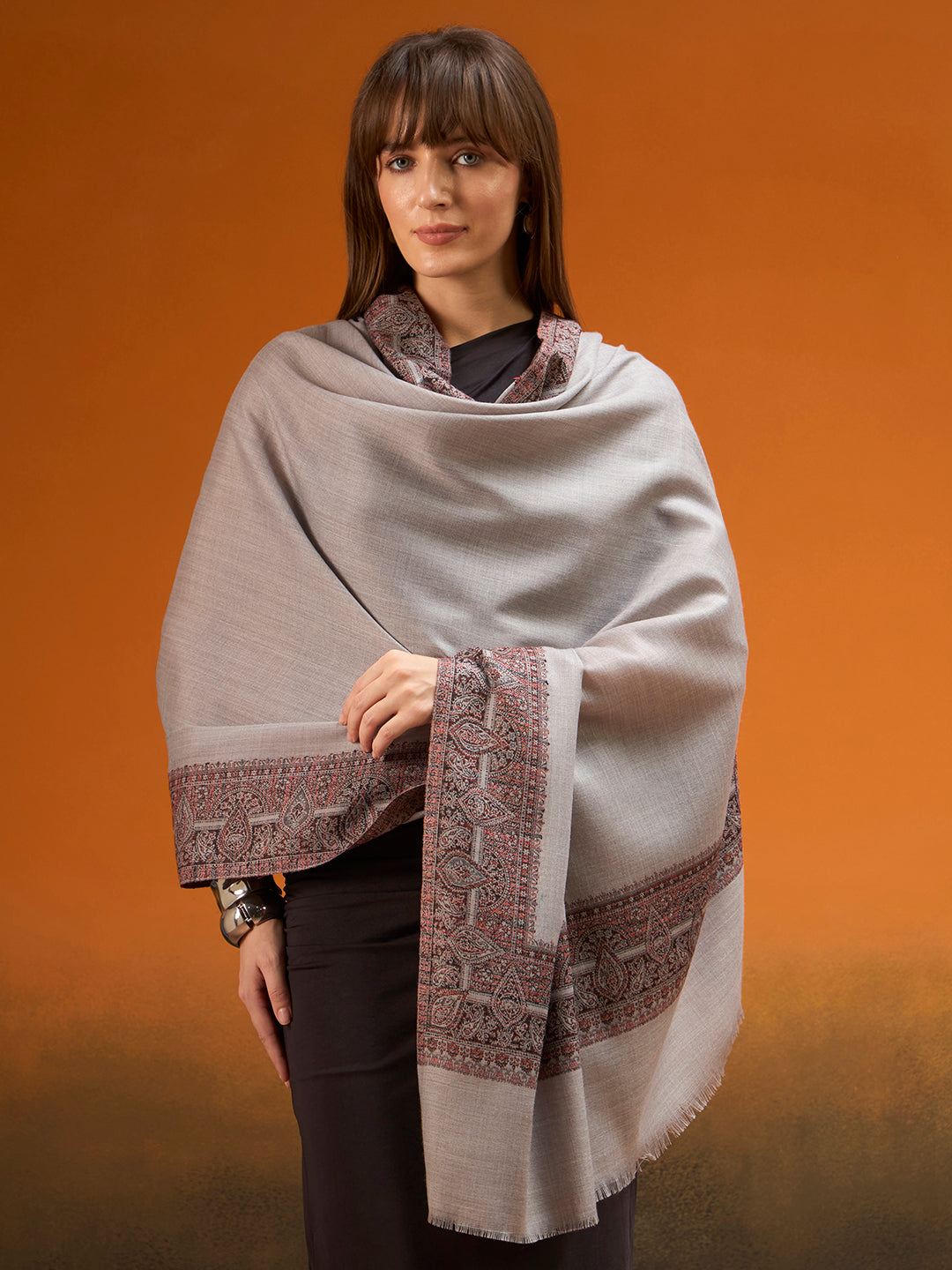 Women Shikoh Kashmiri Jamawar Woven Shawl