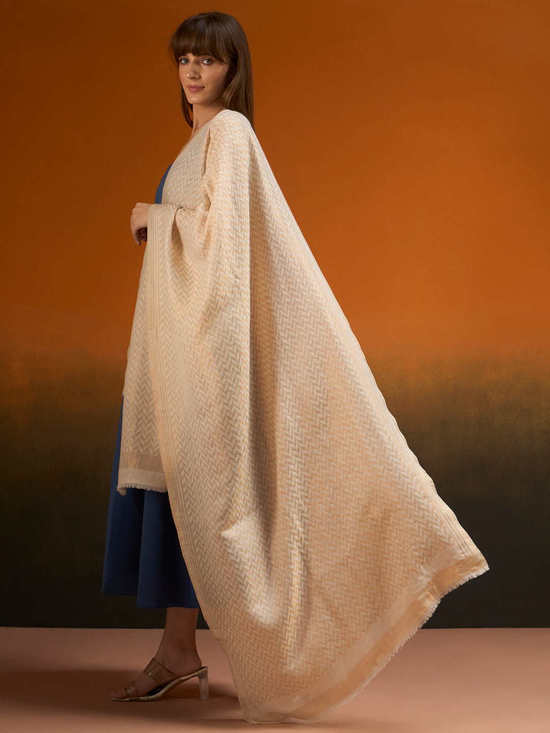 Women Heritage chevron Zari Stole